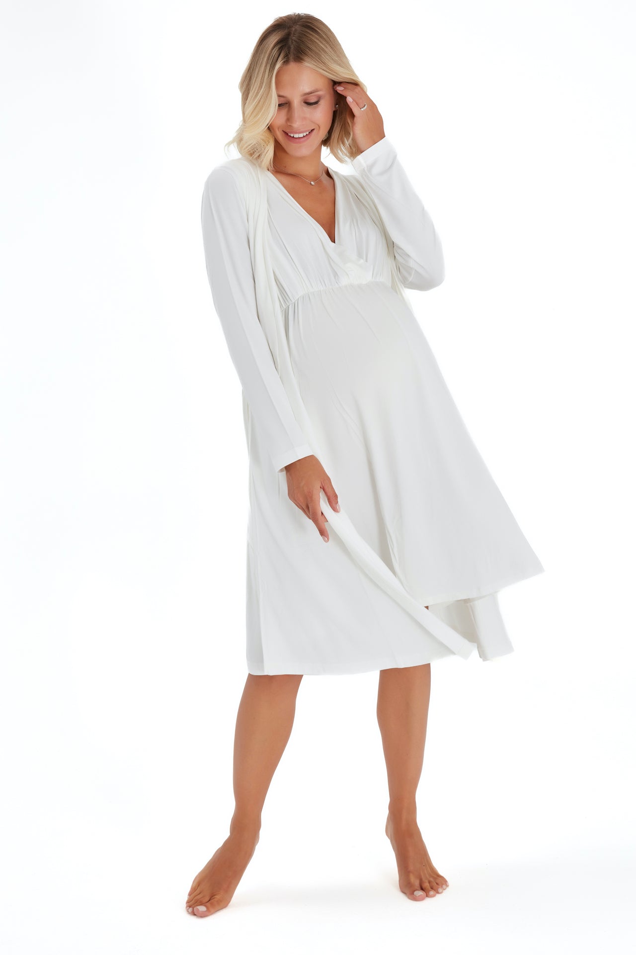 Sleep Well Maternity/Nursing Nightgown & Robe Set | Milk & Baby
