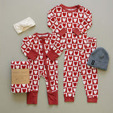 Checkered Hearts Ribbed Bamboo Zipper | Milk & Baby