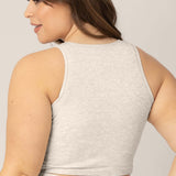 Sublime® Bamboo Maternity & Nursing Longline Bra Top | Oatmeal Heather | Milk & Baby