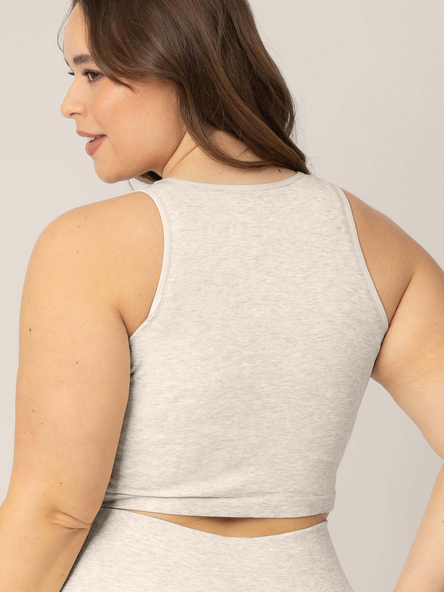 Sublime® Bamboo Maternity & Nursing Longline Bra Top | Oatmeal Heather | Milk & Baby