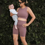 Sublime® Bamboo Maternity & Postpartum Bike Short | Twilight | Milk & Baby