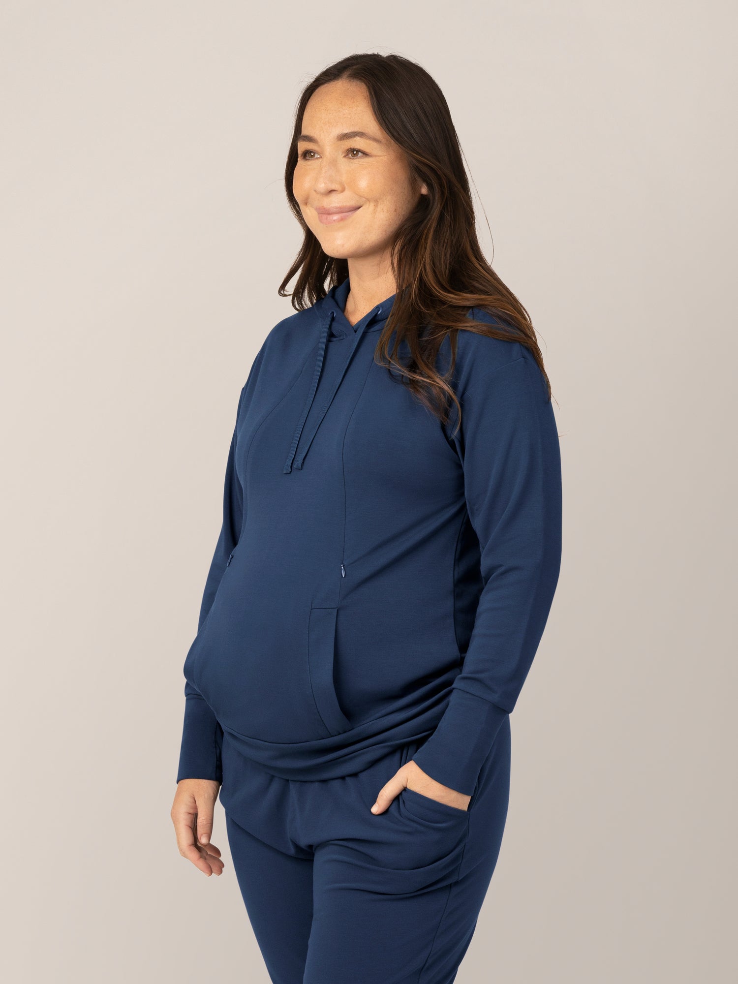 Bamboo Maternity & Nursing Hoodie | Navy | Milk & Baby