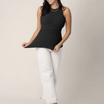 Ribbed Bamboo Racerback Nursing Tank | Black | Milk & Baby