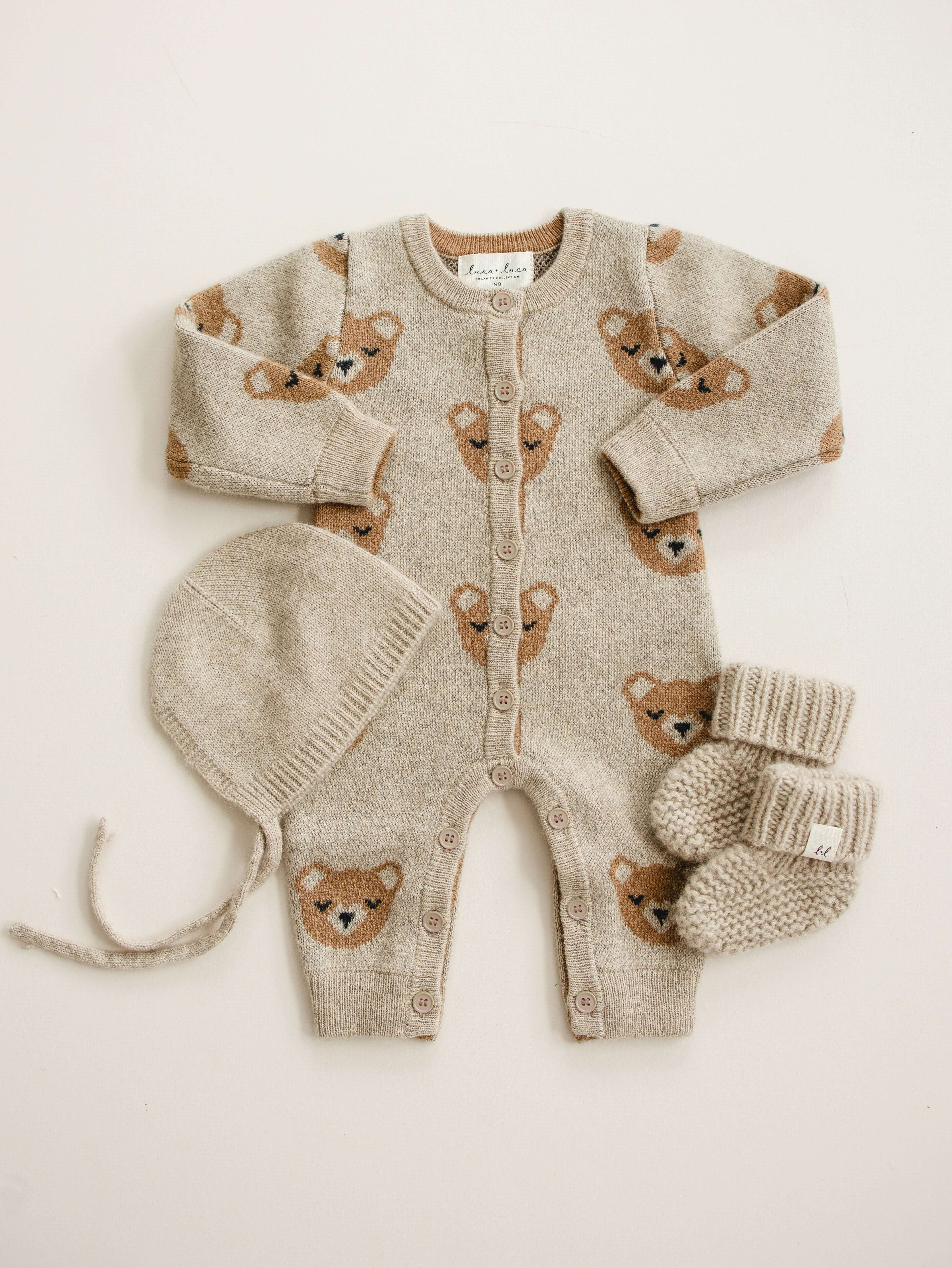 Luna + Luca Bear Cashmere Luxxe Set | Milk & Baby