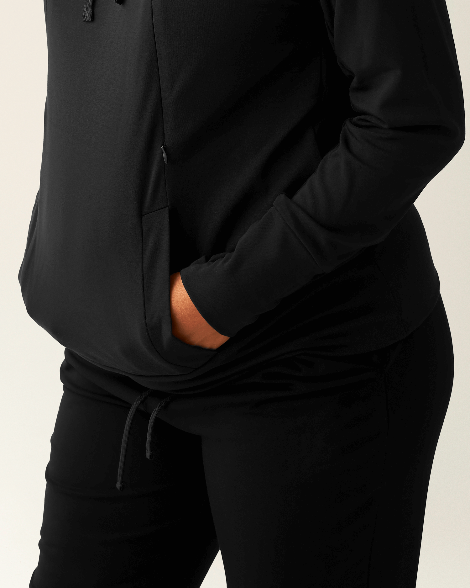Brushed Bamboo Maternity & Nursing Hoodie | Black | Milk & Baby