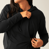 Brushed Bamboo Maternity & Nursing Hoodie | Black | Milk & Baby