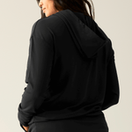 Brushed Bamboo Maternity & Nursing Hoodie | Black | Milk & Baby