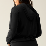 Brushed Bamboo Maternity & Nursing Hoodie | Black | Milk & Baby