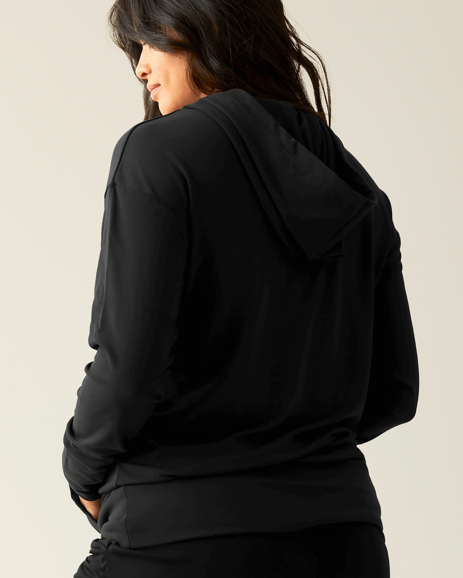 Brushed Bamboo Maternity & Nursing Hoodie | Black | Milk & Baby