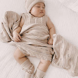 Luna + Luca Pointelle Baby Blanket - Heather Beige | Milk & Baby