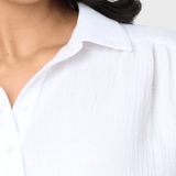 All Day Henley Cotton Gauze Top | Milk & Baby