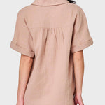 All Day Henley Cotton Gauze Top | Milk & Baby