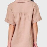 All Day Henley Cotton Gauze Top | Milk & Baby