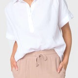 All Day Henley Cotton Gauze Top | Milk & Baby