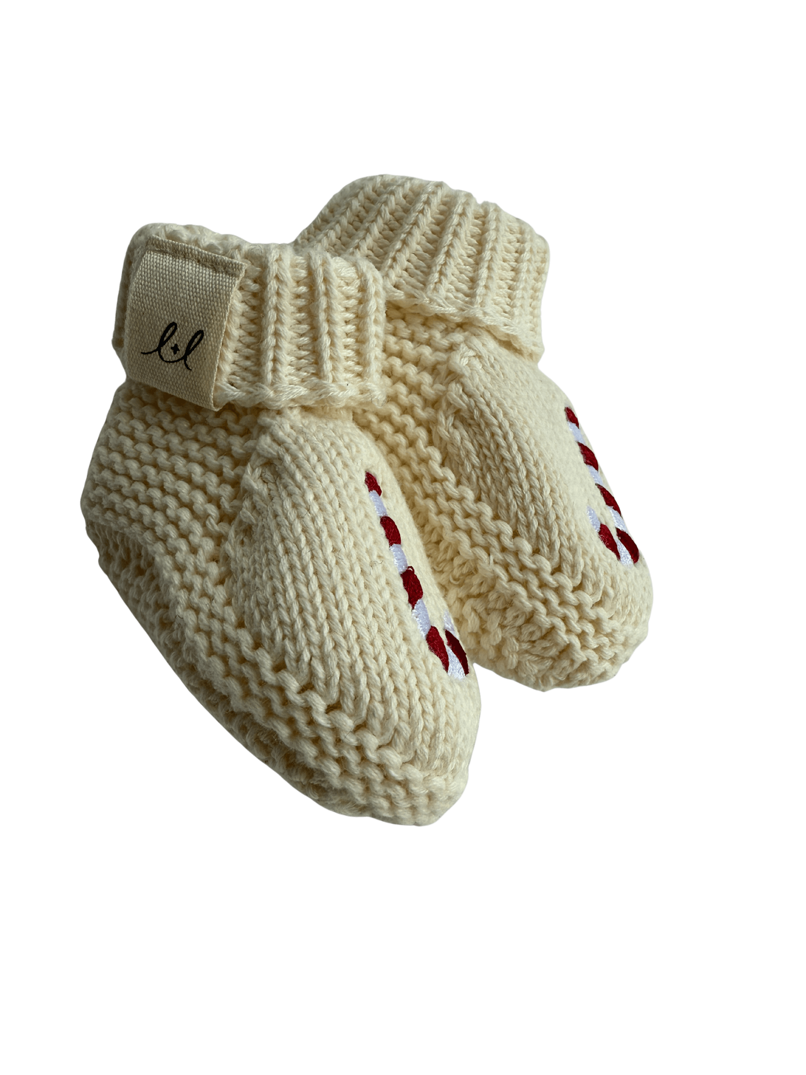 Candy Cane Embroidered Booties | Milk & Baby