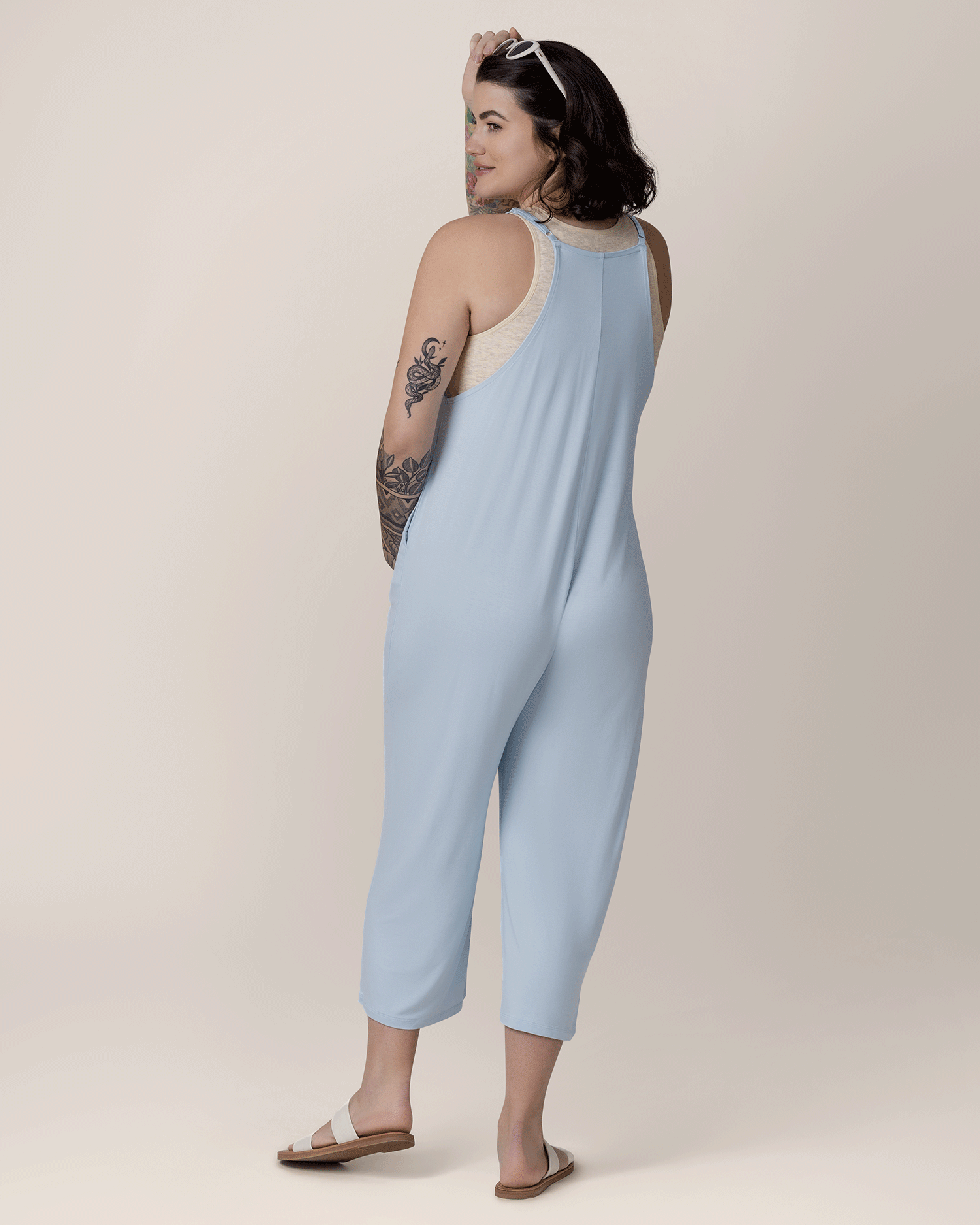 Charlie Maternity & Nursing Romper | French Blue | Milk & Baby