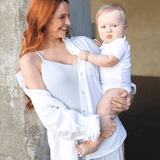 Charlie Maternity & Nursing Romper | French Blue | Milk & Baby