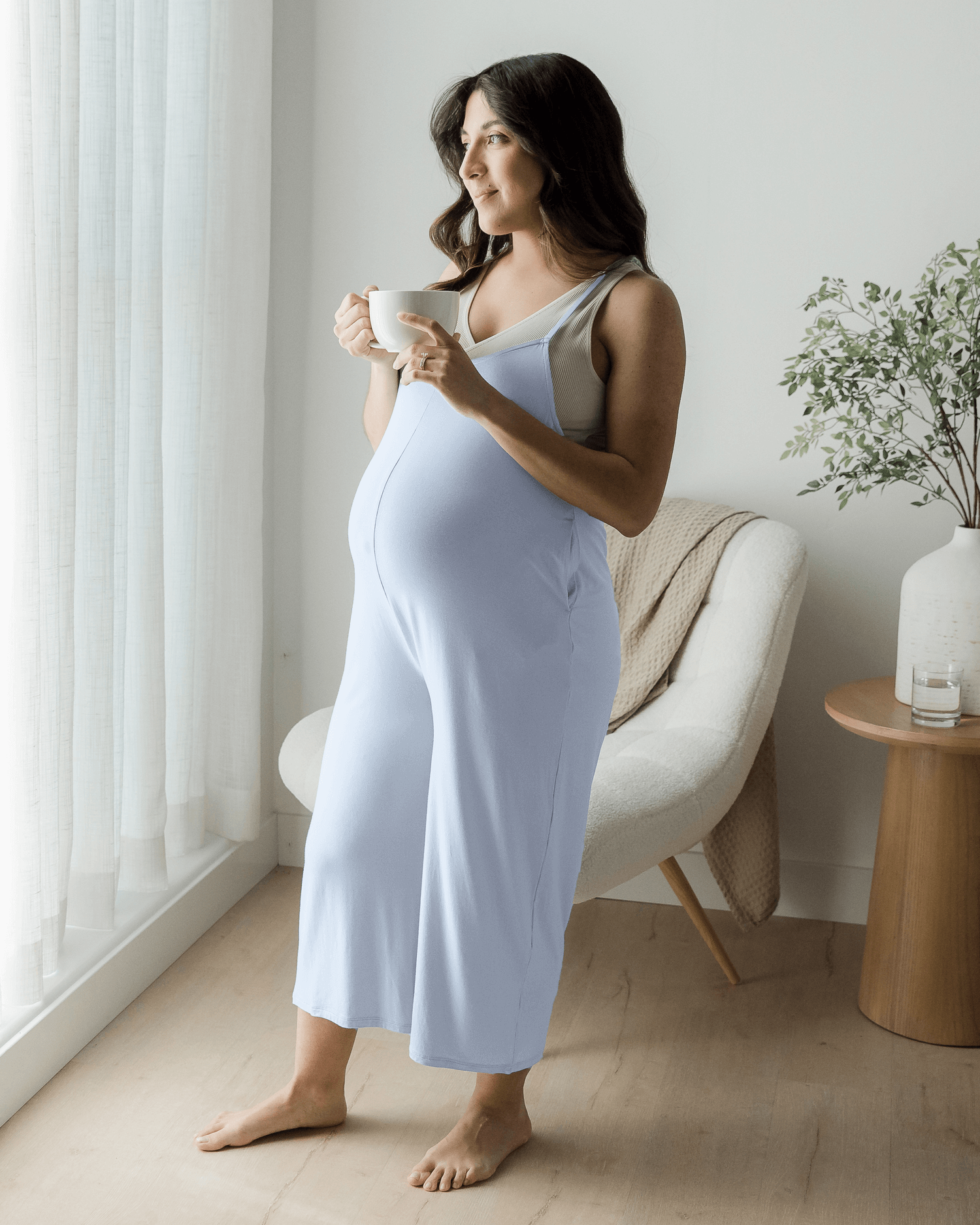 Charlie Maternity & Nursing Romper | French Blue | Milk & Baby