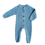 Classic Chunky Knit Jumpsuit | Powder Blue | Milk & Baby