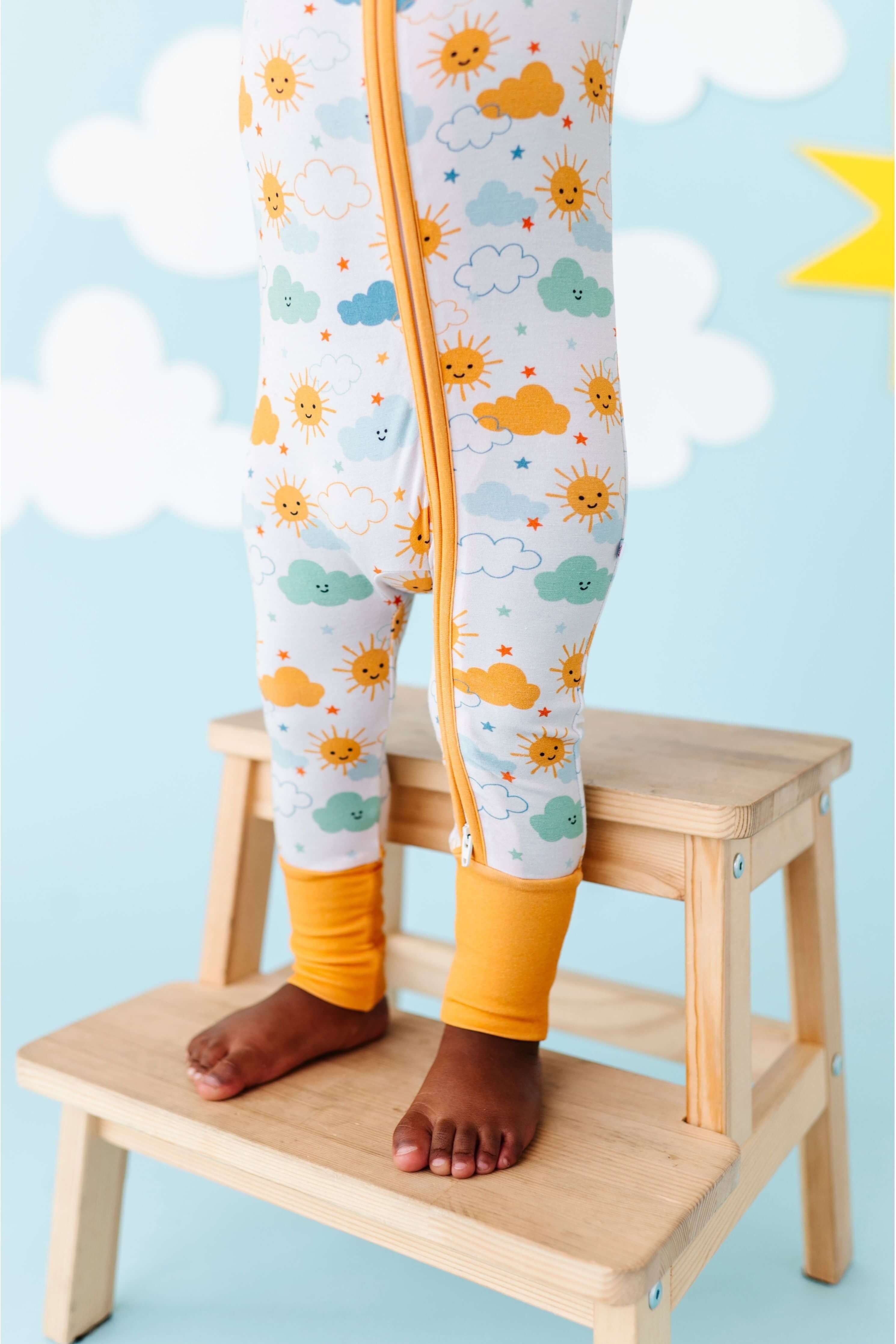 Here Comes The Sun | Bamboo One Piece Zip Pajama | Milk & Baby