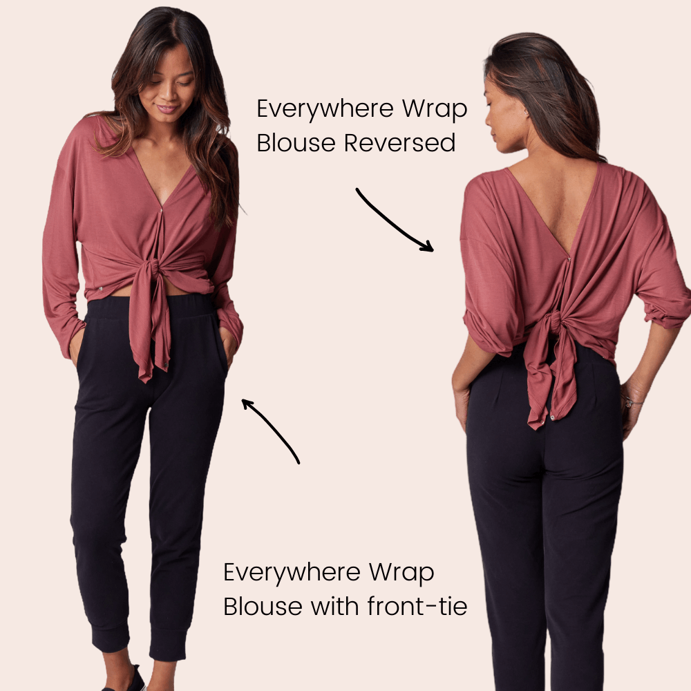 Nursing & Maternity Everywhere Long-Sleeve Wrap Blouse | Terra | Milk & Baby