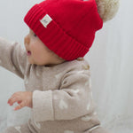 Luna + Luca Pom Beanie - Red | Milk & Baby