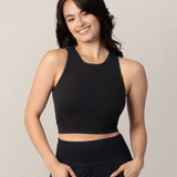 Sublime® Bamboo Maternity & Nursing Longline Bra Top | Black | Milk & Baby