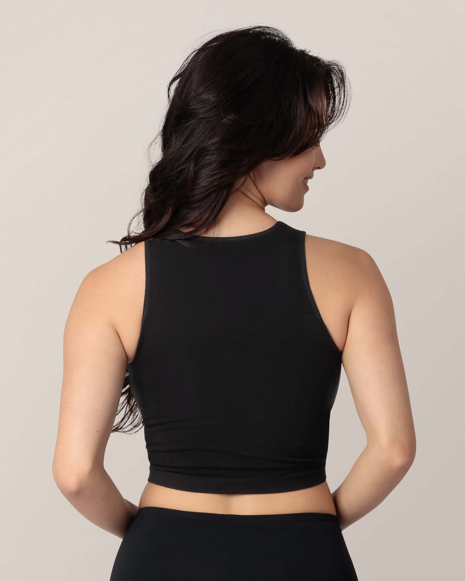 Sublime® Bamboo Maternity & Nursing Longline Bra Top | Black | Milk & Baby