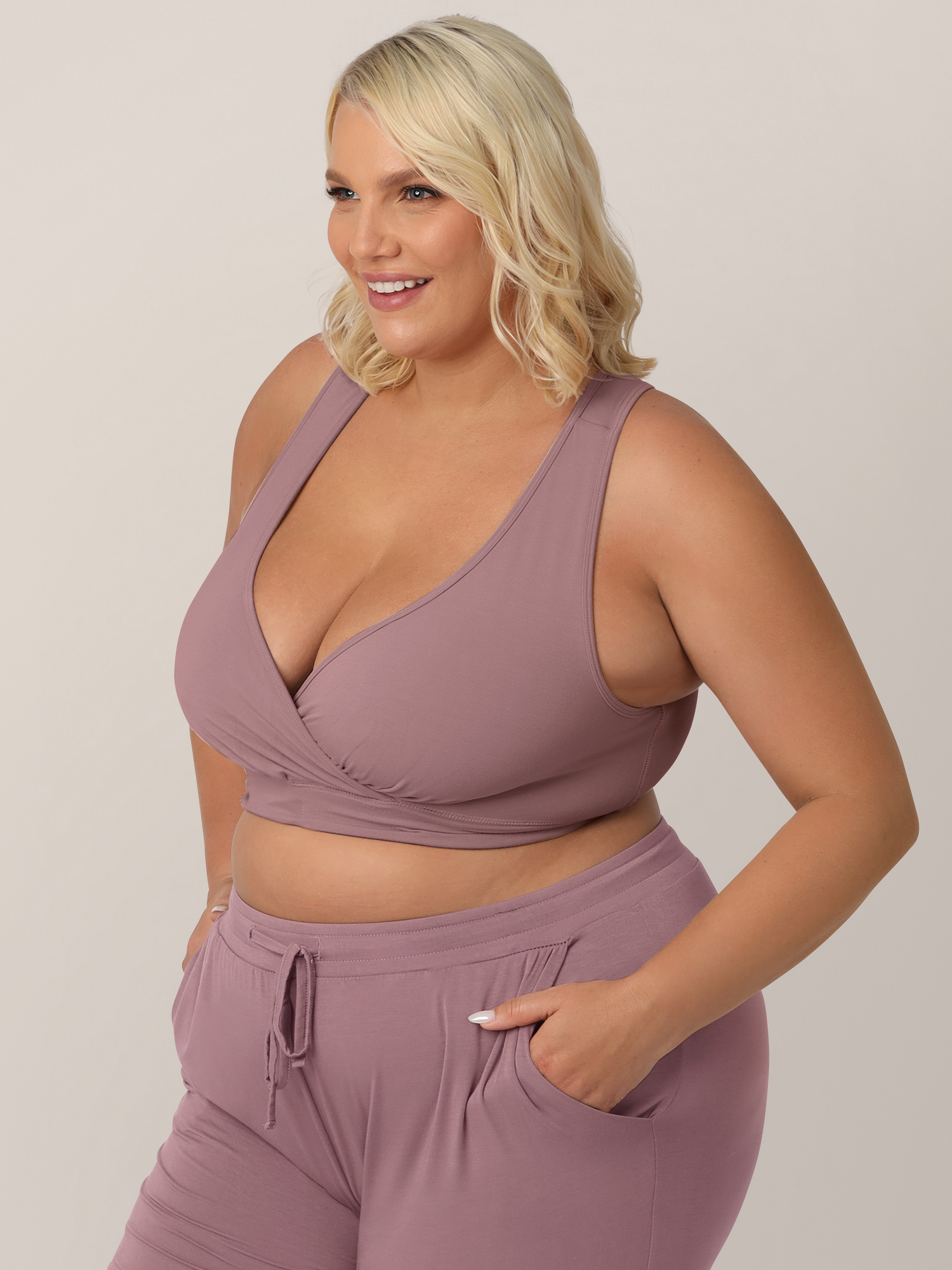 French Terry Racerback Nursing & Sleep Bra | Twilight | Milk & Baby