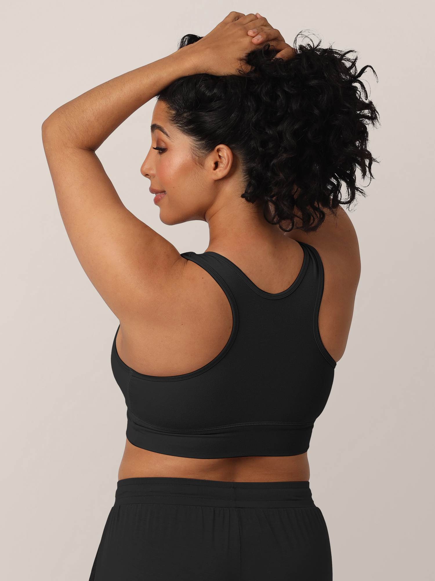 French Terry Racerback Nursing & Sleep Bra | Black | Milk & Baby