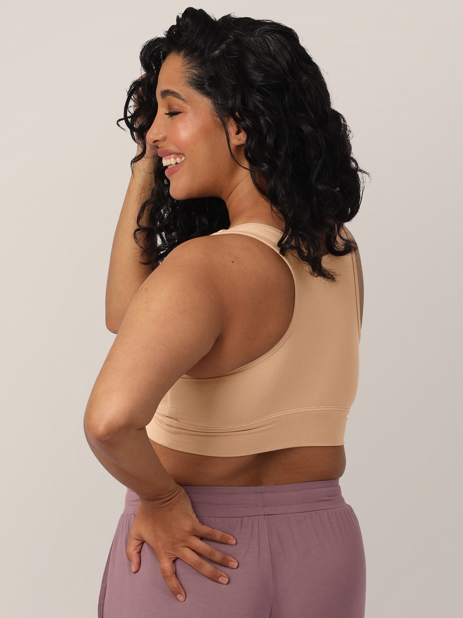 French Terry Racerback Nursing & Sleep Bra | Beige | Milk & Baby