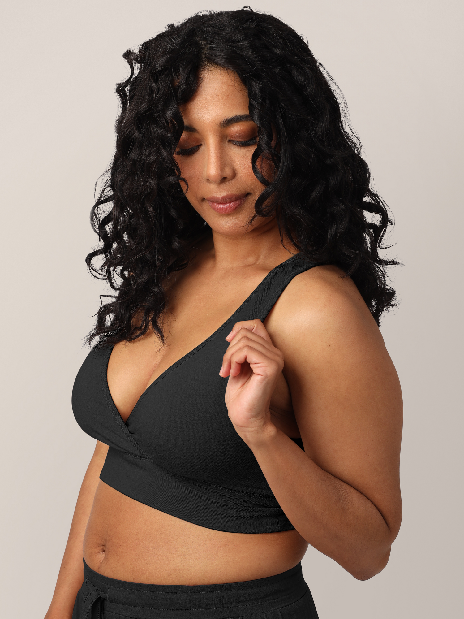 French Terry Racerback Nursing & Sleep Bra | Black | Milk & Baby