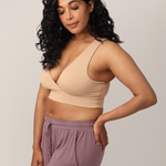 French Terry Racerback Nursing & Sleep Bra | Beige | Milk & Baby