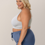 French Terry Racerback Nursing & Sleep Bra | Grey Heather | Milk & Baby