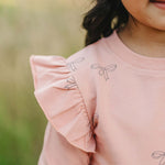 Pink Ribbon Ruffle French Terry Set | Milk & Baby