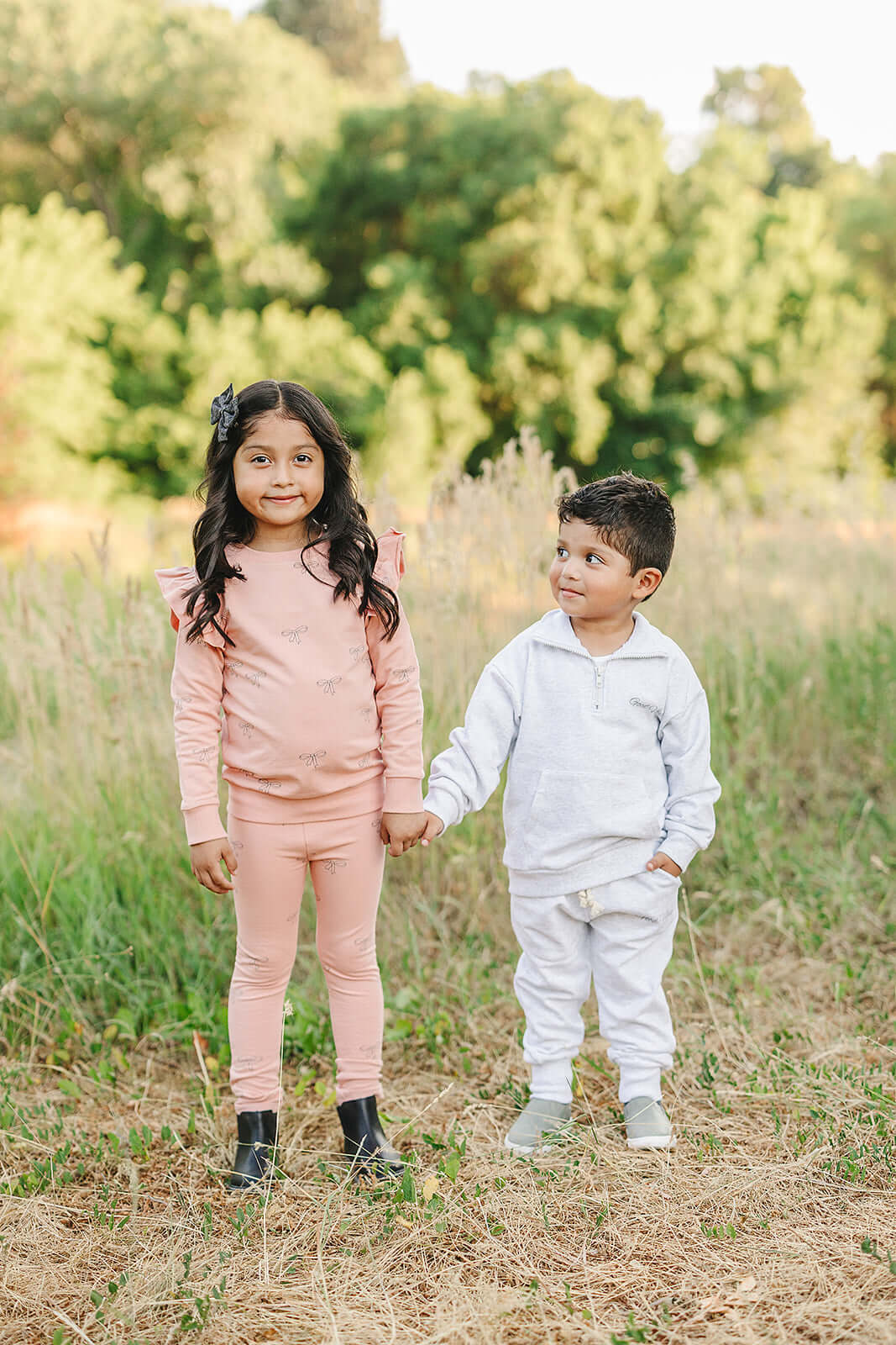 Pink Ribbon Ruffle French Terry Set | Milk & Baby