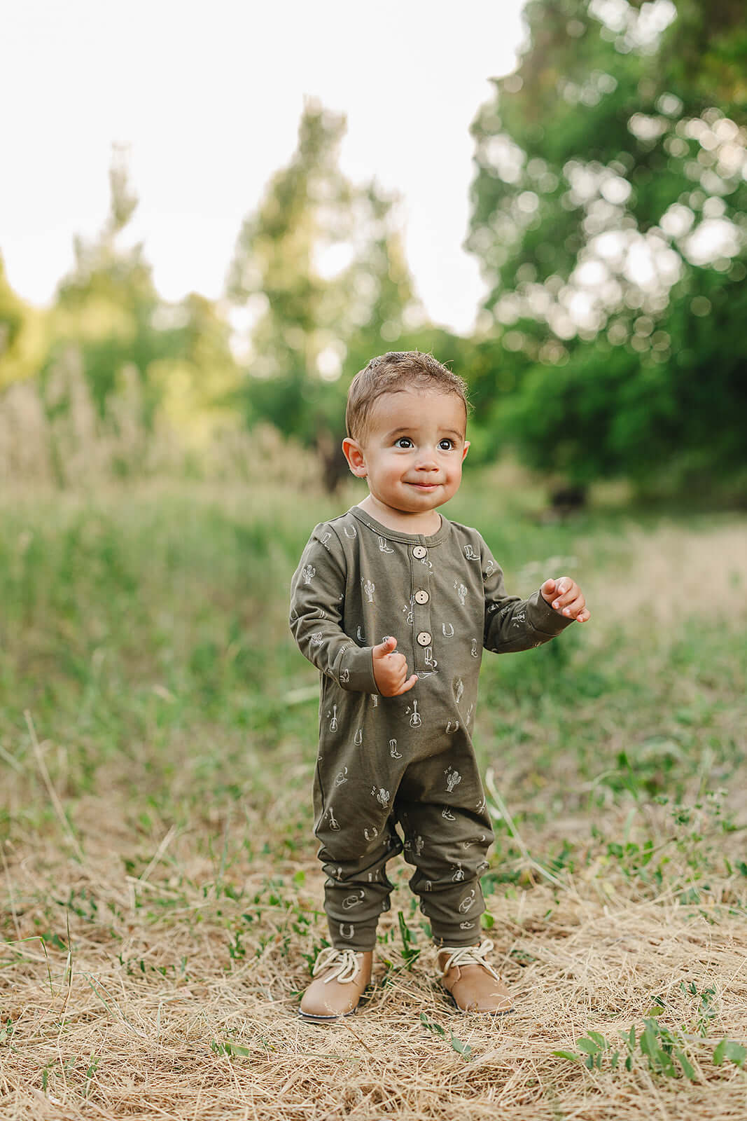 Nashville Long Sleeve Button Romper | Milk & Baby