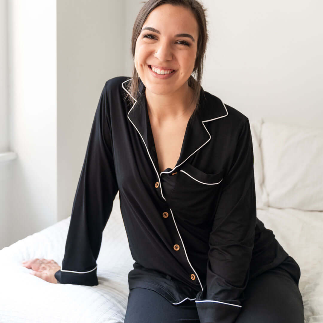 Allie Black Bamboo Women's Luxe Lounge Set | Milk & Baby