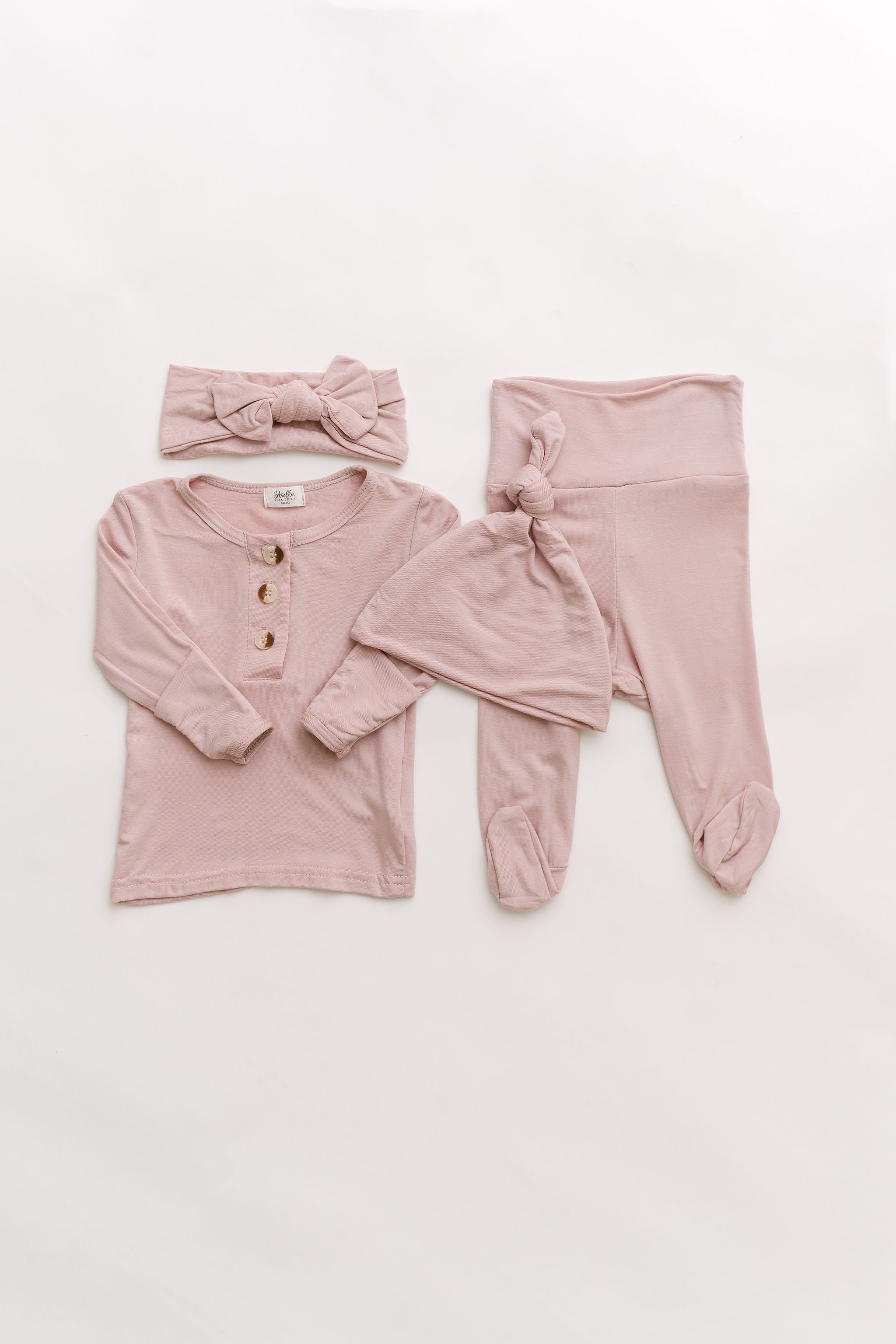 Aspen Outfit, Hat and Headband Set | Dusty Rose | Milk & Baby