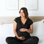 Davy Maternity & Nursing Pajama Set | Black | Milk & Baby