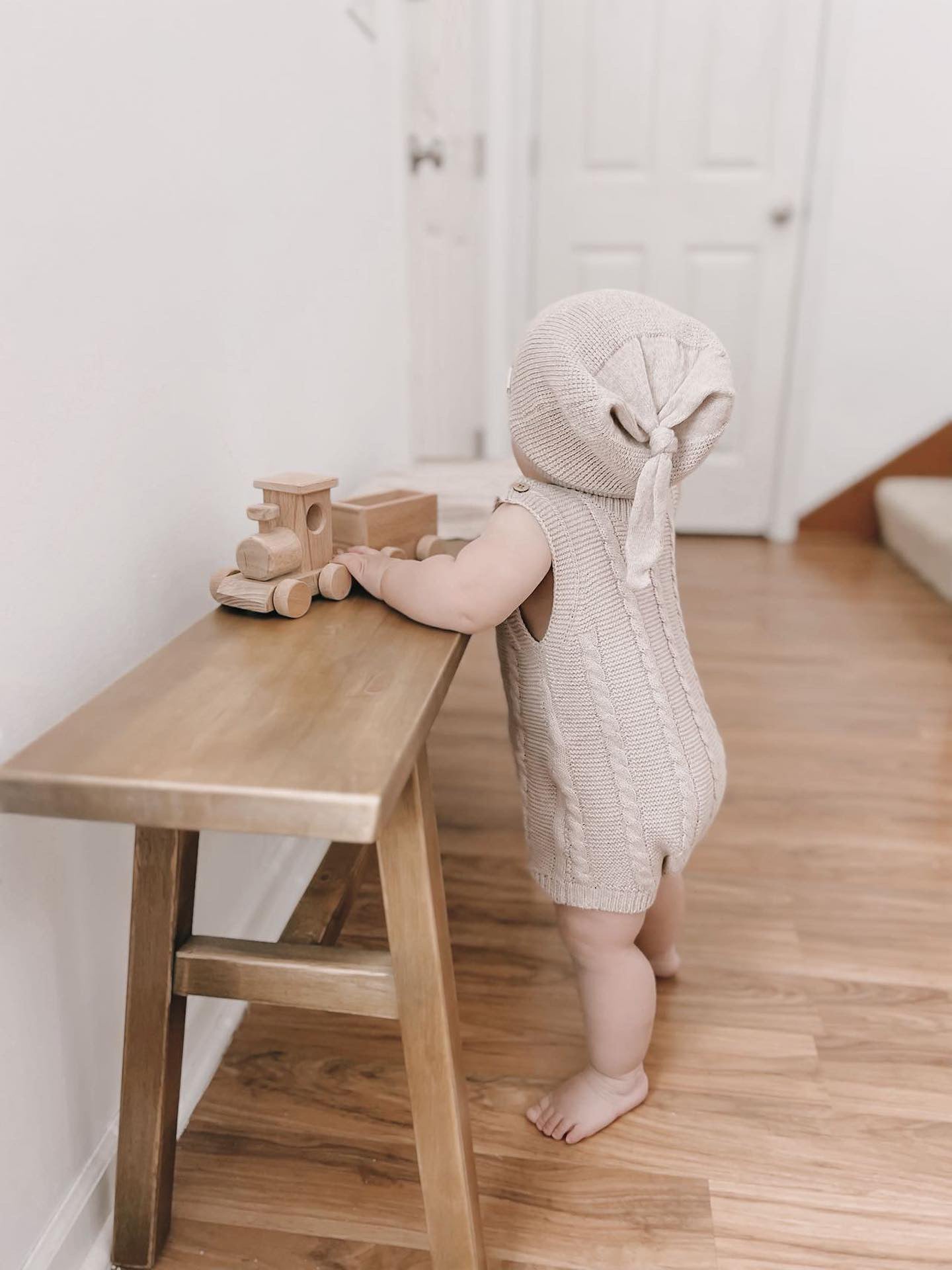Luna + Luca Cable Knit Summer Romper - Heather Beige | Milk & Baby