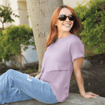 Everyday Asymmetrical Nursing T-shirt | Lavender Mist | Milk & Baby