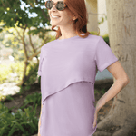 Everyday Asymmetrical Nursing T-shirt | Lavender Mist | Milk & Baby