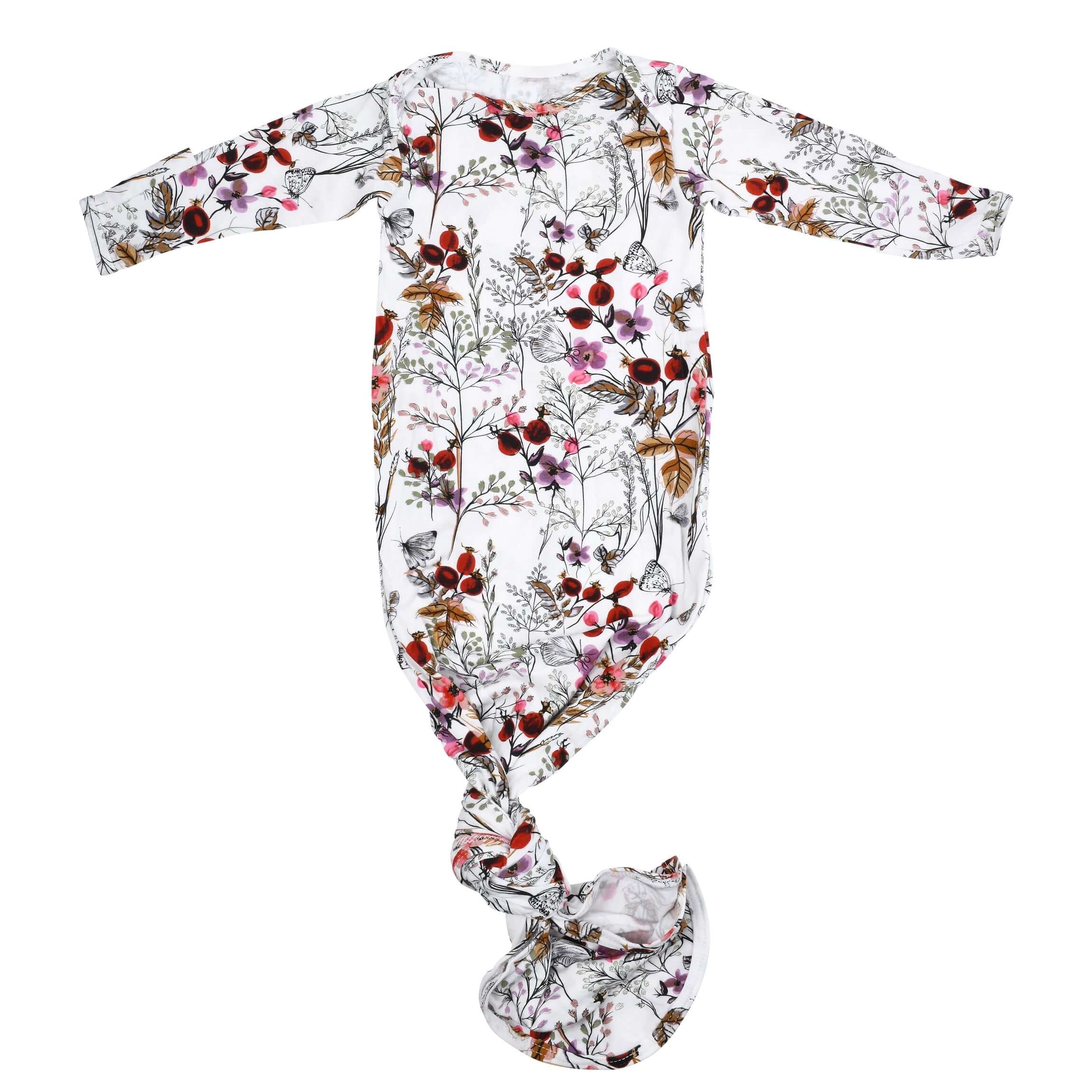 Floral Newborn Knotted Baby Gown | Milk & Baby