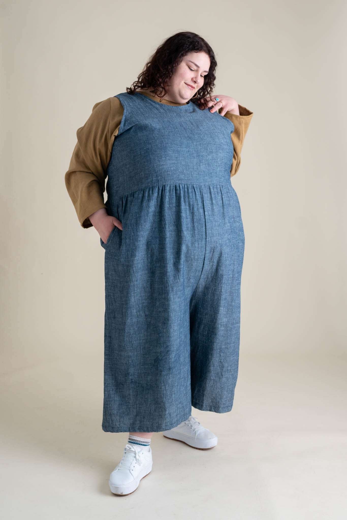 Backyard Jumpsuit in Indigo Chambray | Milk & Baby