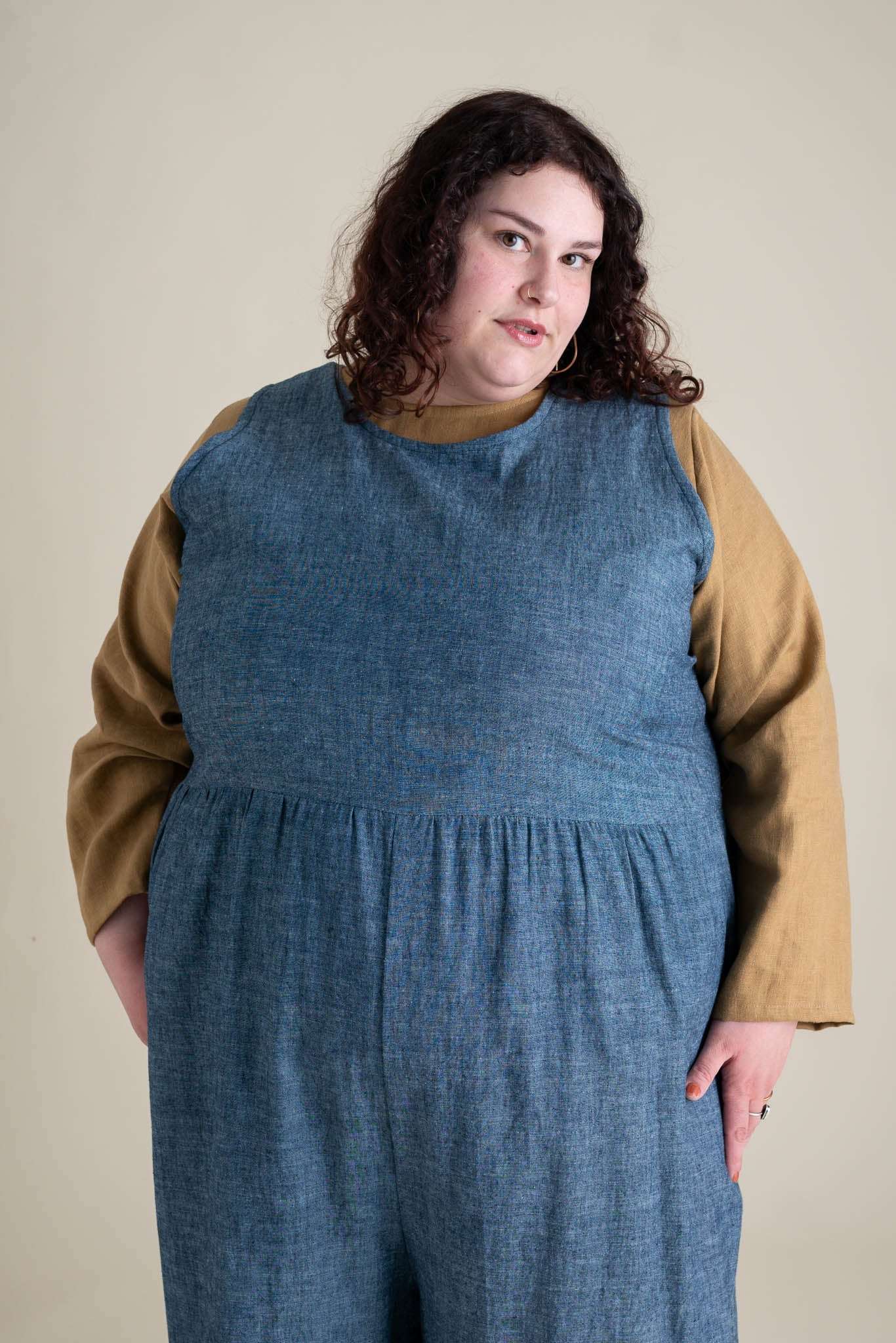 Backyard Jumpsuit in Indigo Chambray | Milk & Baby