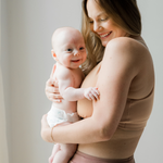 French Terry Racerback Nursing & Sleep Bra | Beige | Milk & Baby