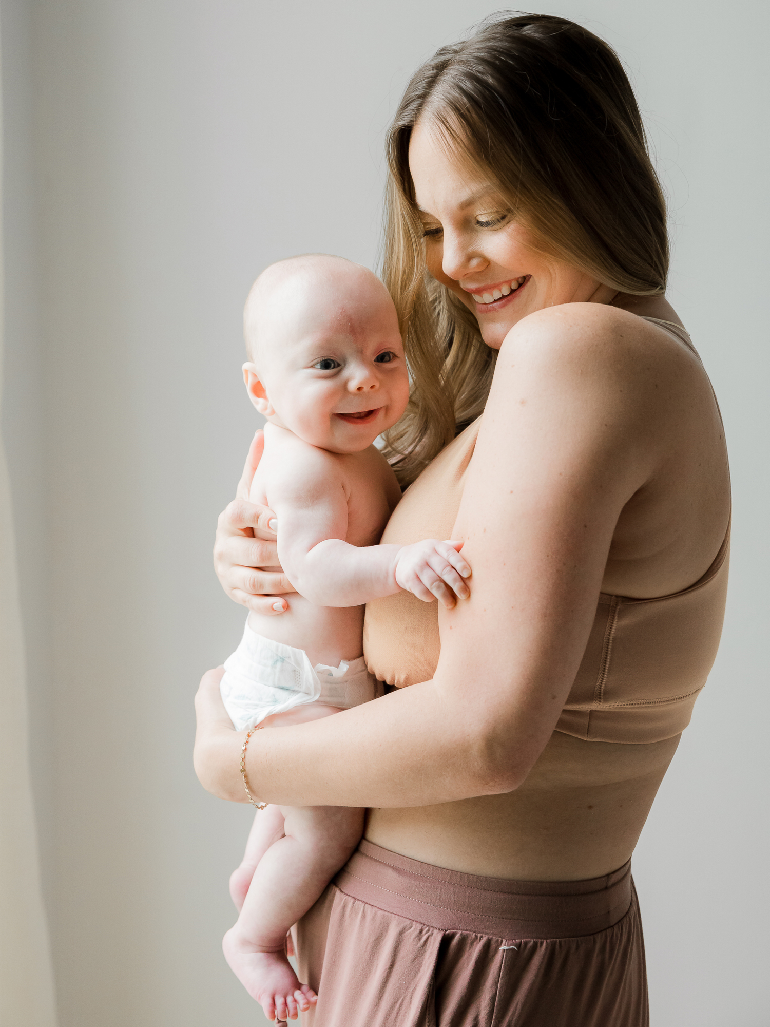 French Terry Racerback Nursing & Sleep Bra | Beige | Milk & Baby
