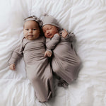 Harbor Mist Knotted Newborn Baby Gown | Milk & Baby