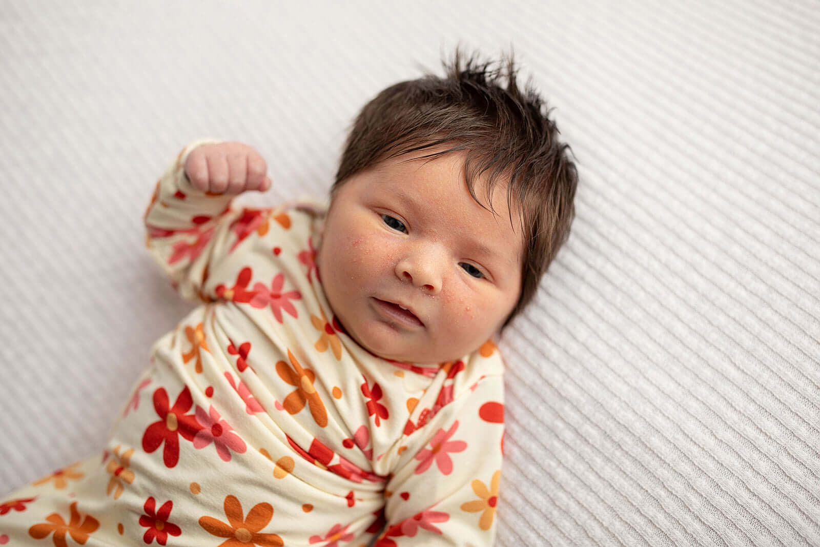 Groovy Flower Knotted Newborn Gown | Milk & Baby